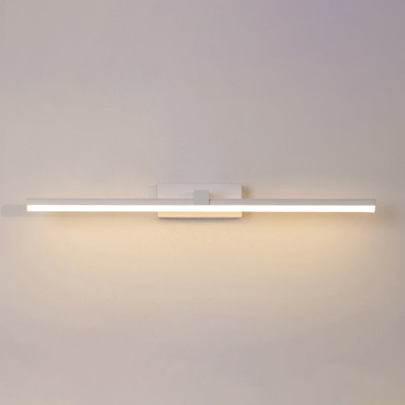 Metal linear Shade Mirro Wall Lights Modern 1 Head Wall Mount Fixture in White