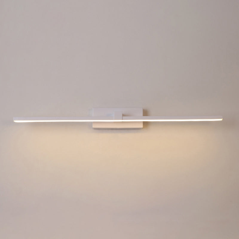 Metal linear Shade Mirro Wall Lights Modern 1 Head Wall Mount Fixture in White