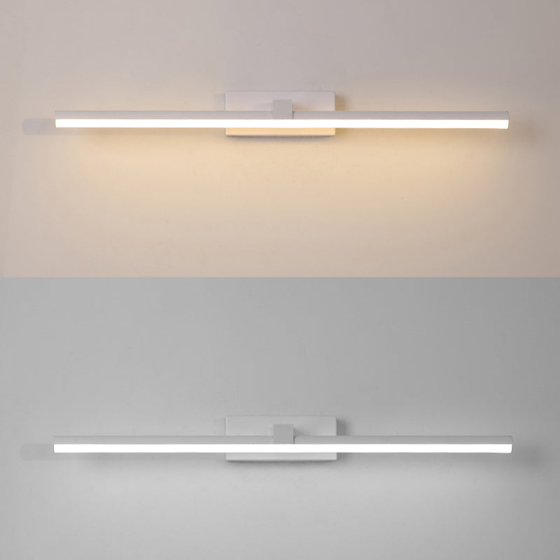 Metal linear Shade Mirro Wall Lights Modern 1 Head Wall Mount Fixture in White