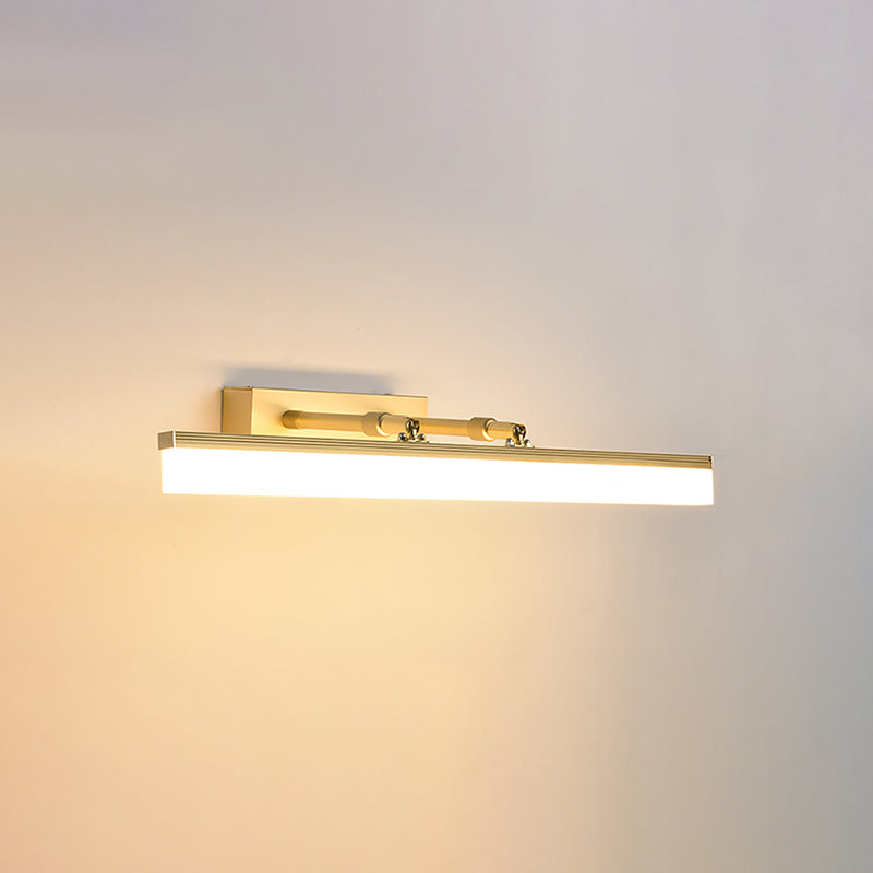 Linear Shade Swing Arm Wall Lighting Modern Style Metal 1 Light Sconce Lamp in Brass