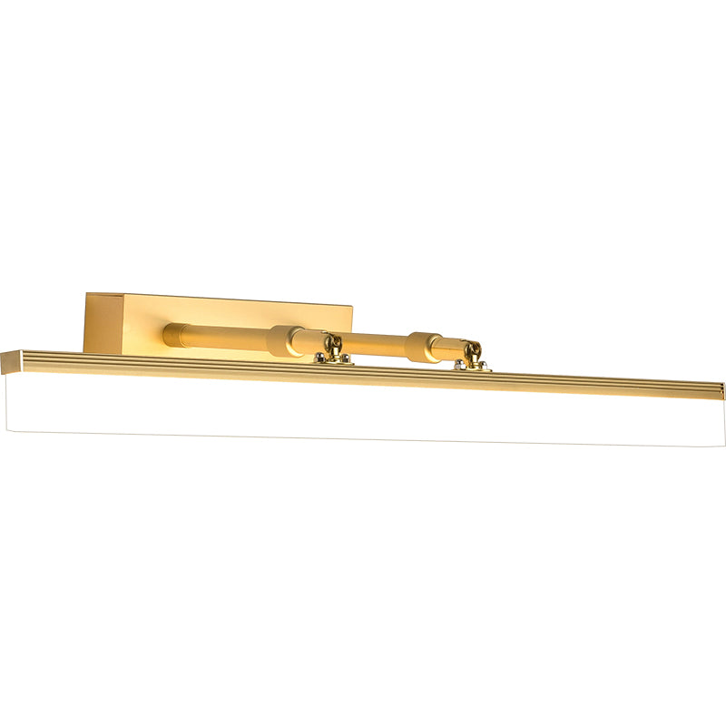 Linear Shade Swing Arm Wall Lighting Modern Style Metal 1 Light Sconce Lamp in Brass