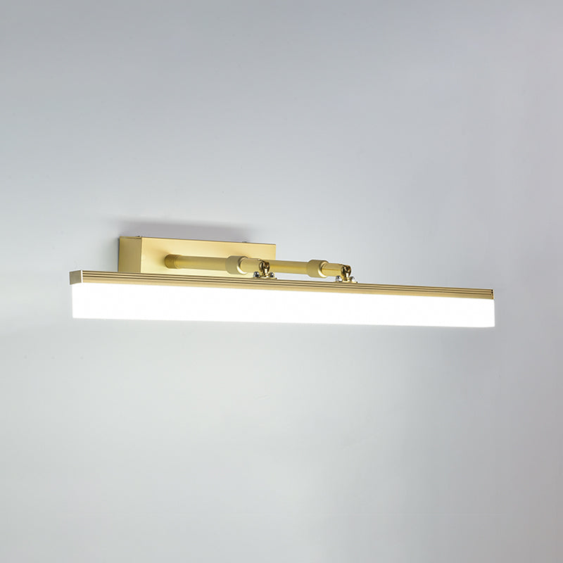 Linear Shade Swing Arm Wall Lighting Modern Style Metal 1 Light Sconce Lamp in Brass