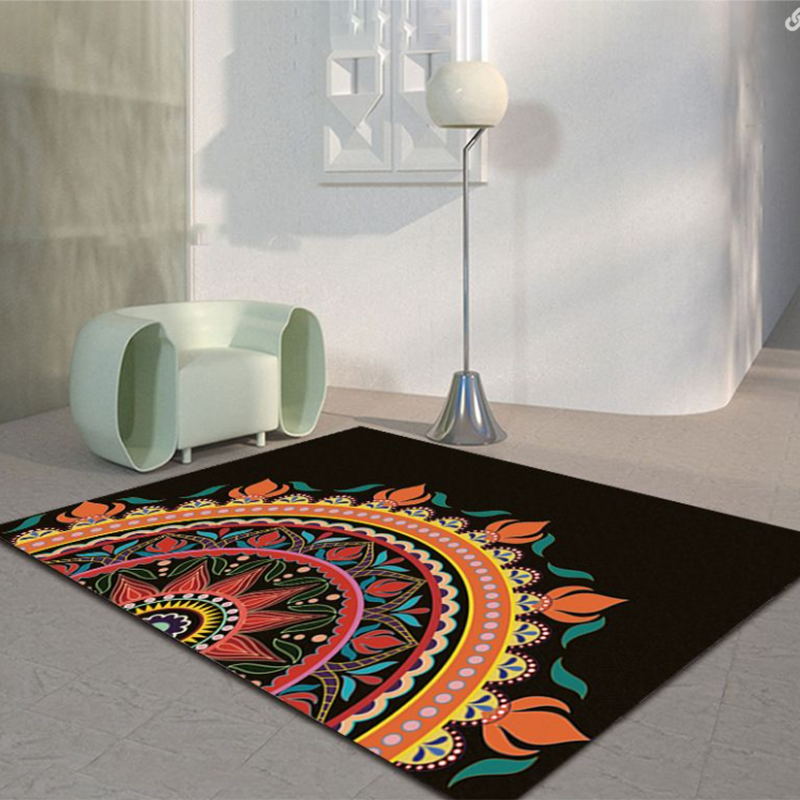 Tapis marocain bleu tapis graphique en polyester