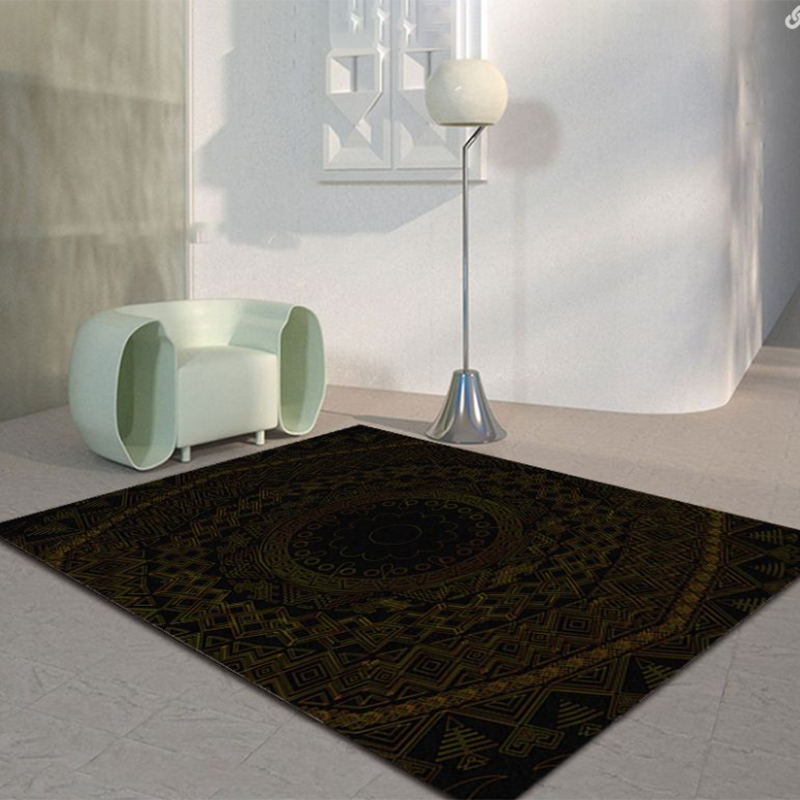 Tapis marocain bleu tapis graphique en polyester