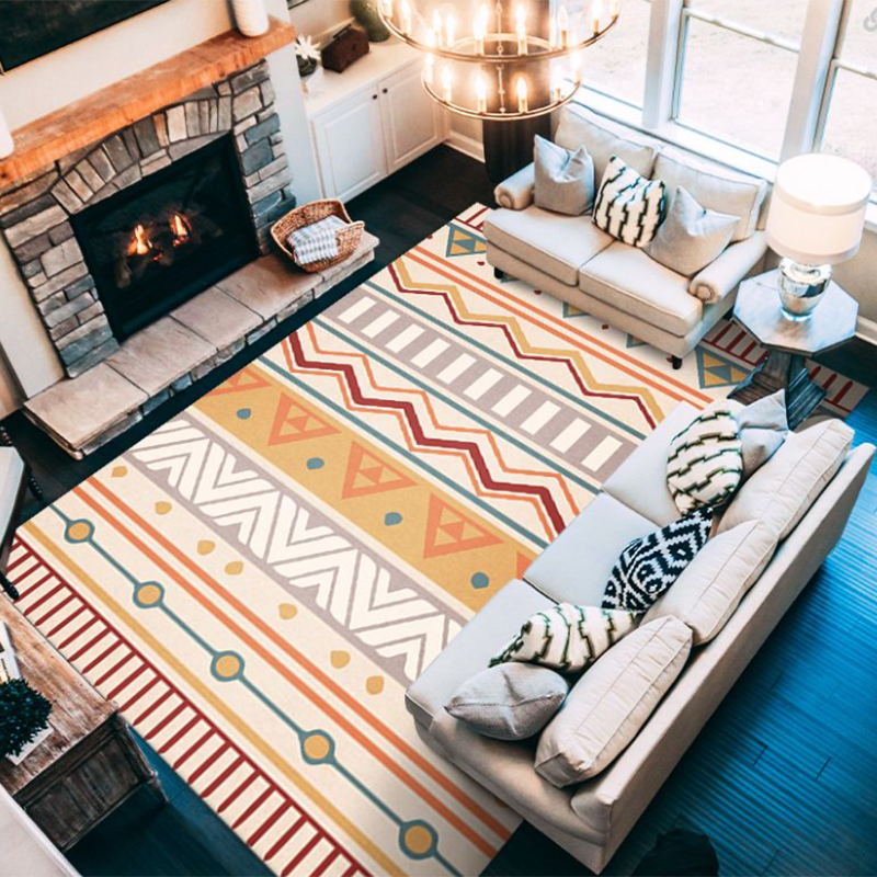 Groene Marokkaans tapijt polyester driehoek tapijt wasbaar tapijt voor woonkamer