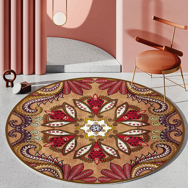 Tapis à imprimé floral rond Polyester tapis classique