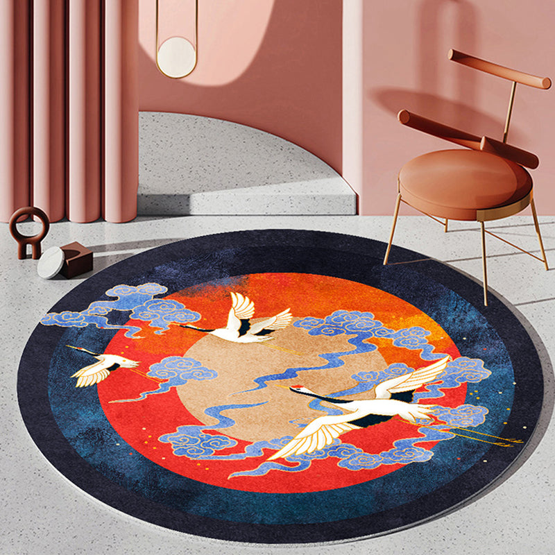 Tapis à imprimé floral rond Polyester tapis classique