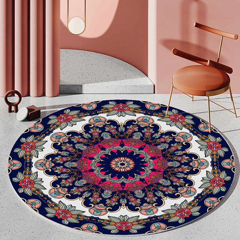 Tapis à imprimé floral rond Polyester tapis classique