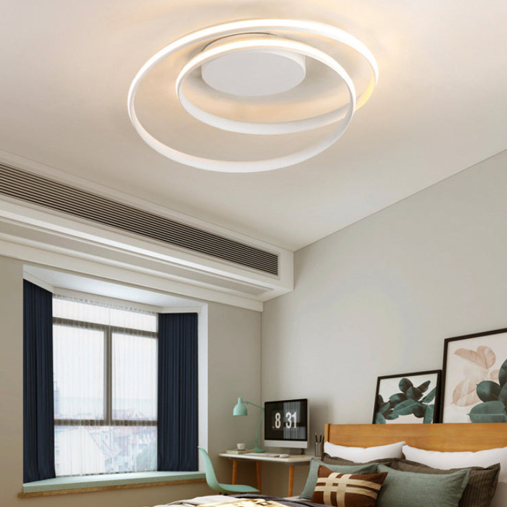 Aluminium Swirl Wave Semi LED Flush Mount Plafond Lighttures Modern 1-Light Semi Flush Light