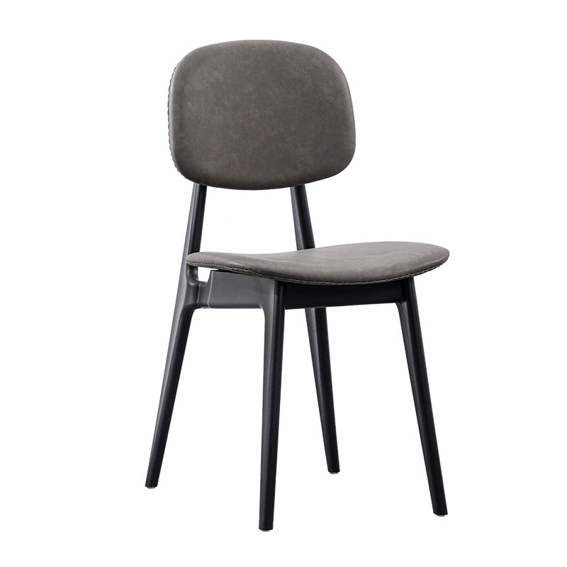 Modern Armless Dining Side Chair Indoor Open Back Chair with Metal Legs