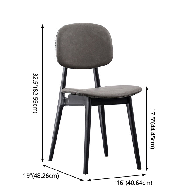 Modern Armless Dining Side Chair Indoor Open Back Chair with Metal Legs