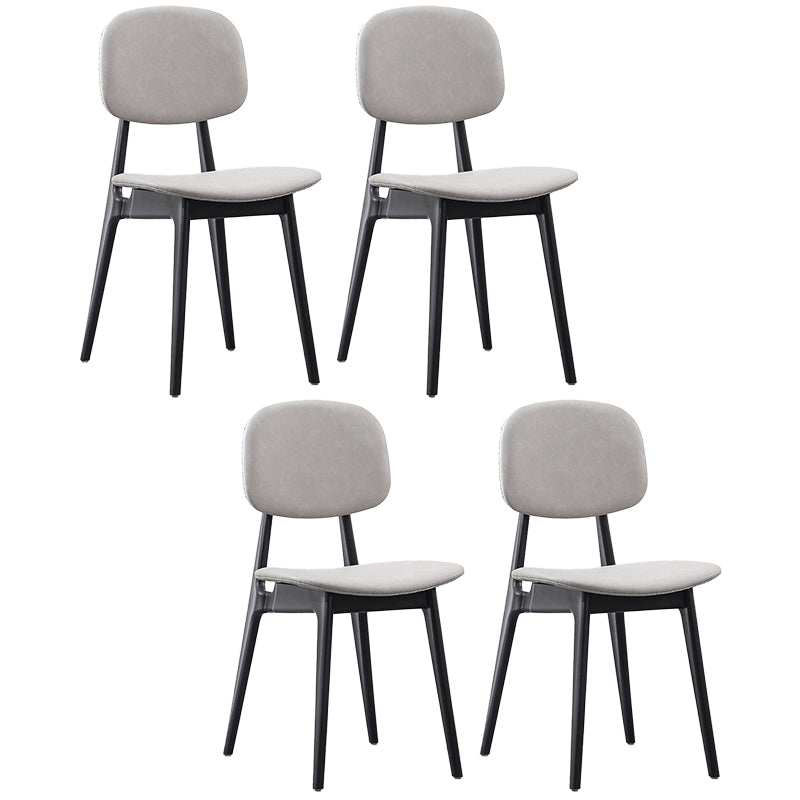 Modern Armless Dining Side Chair Indoor Open Back Chair with Metal Legs