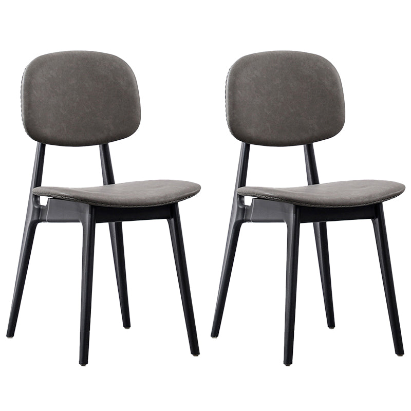 Modern Armless Dining Side Chair Indoor Open Back Chair with Metal Legs