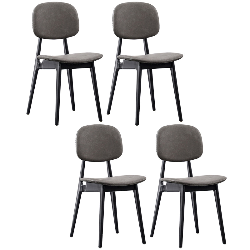 Modern Armless Dining Side Chair Indoor Open Back Chair with Metal Legs