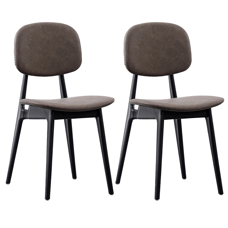 Modern Armless Dining Side Chair Indoor Open Back Chair with Metal Legs