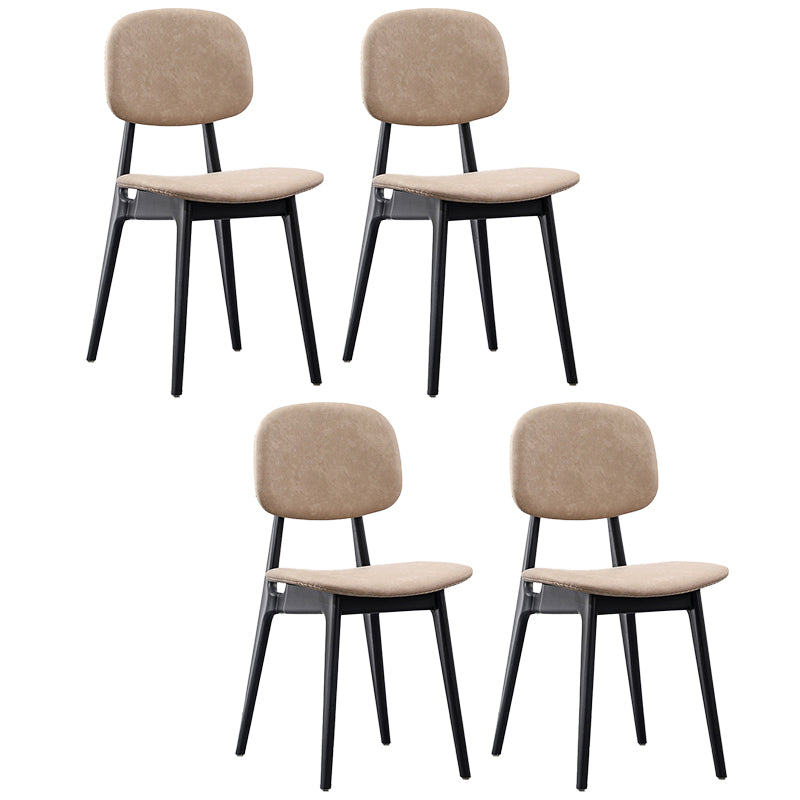 Modern Armless Dining Side Chair Indoor Open Back Chair with Metal Legs