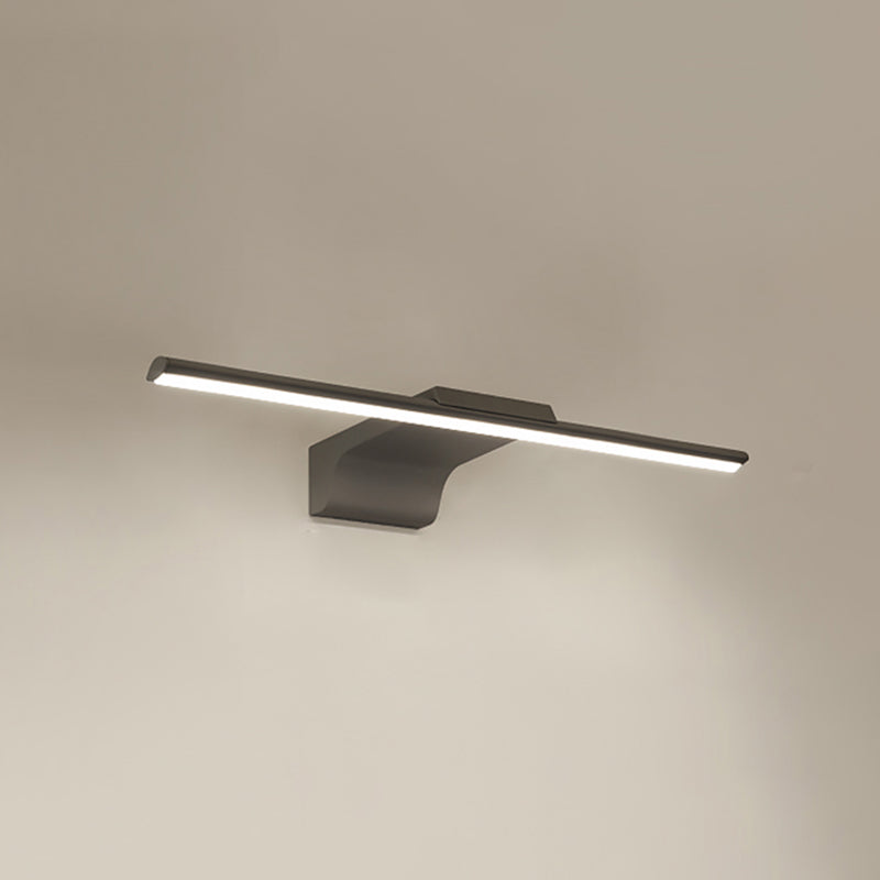 Metal Linear Shade Mirro Wall Lights Modern 1 Head Wall Mount Fixture in Black