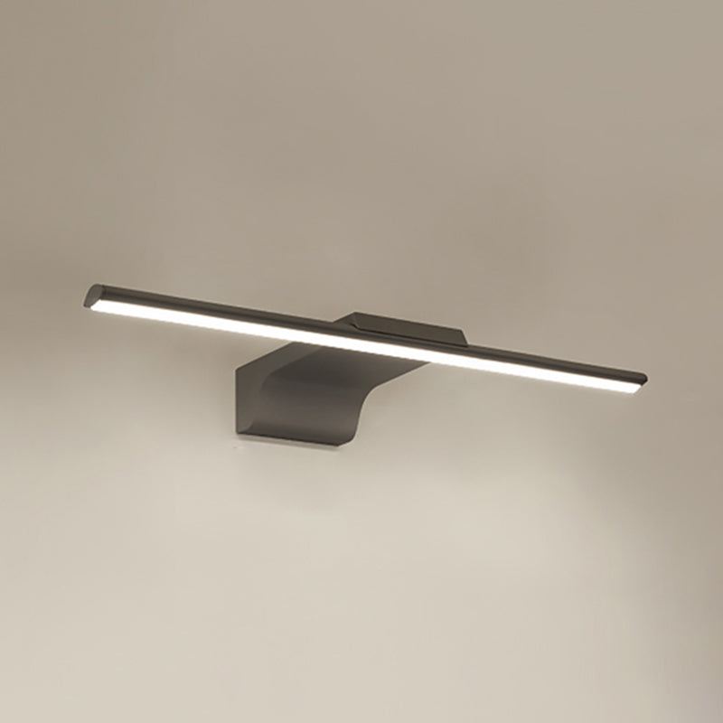 Metal Linear Shade Mirro Wall Lights Modern 1 Head Wall Mount Fixture in Black