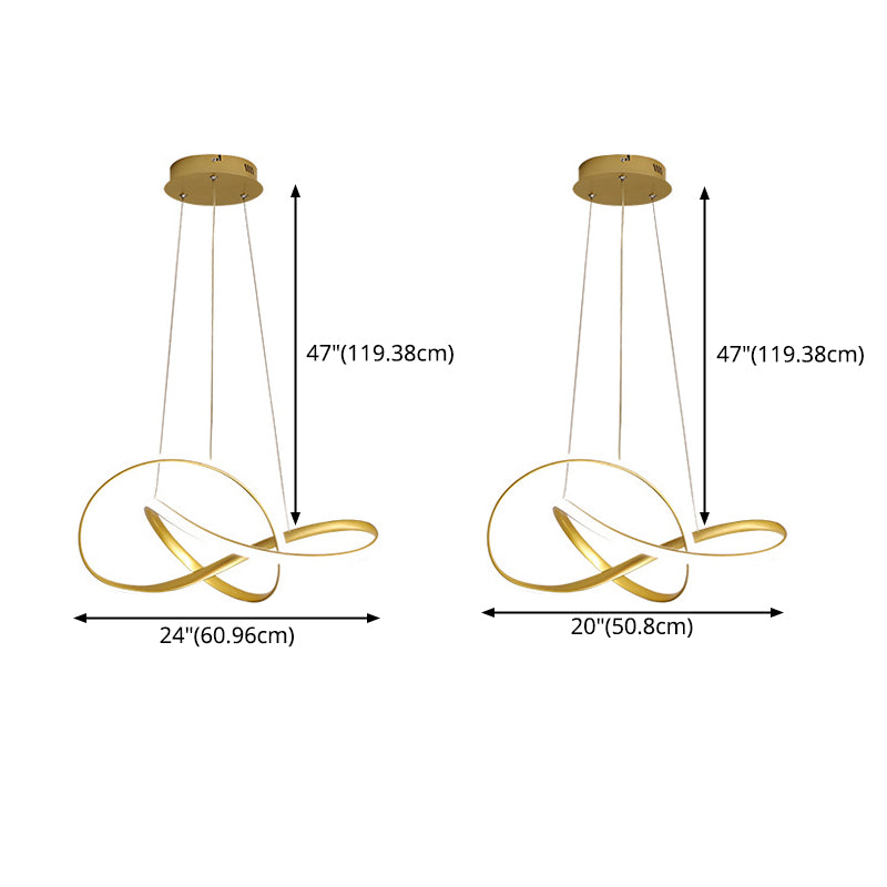 Metal Gold suspension des lumières suspendues contemporaines lampes pour salle à manger