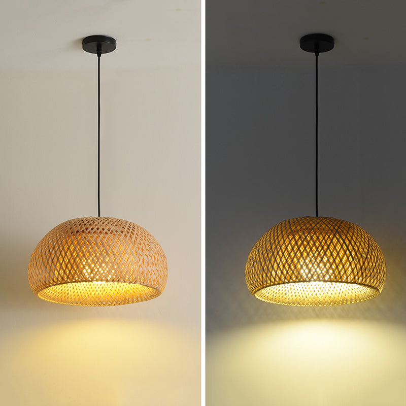 Bambo a 1 luci di illuminazione sospesa Bamboo Kit di luce a sospensione Asia per sala da tè