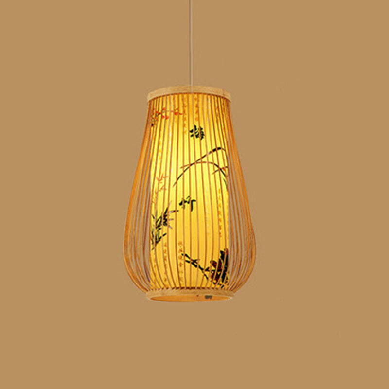 Bamboo Asia Assiciare il soffitto Light Vase 1 Light Light Pendant Light for Tea Room