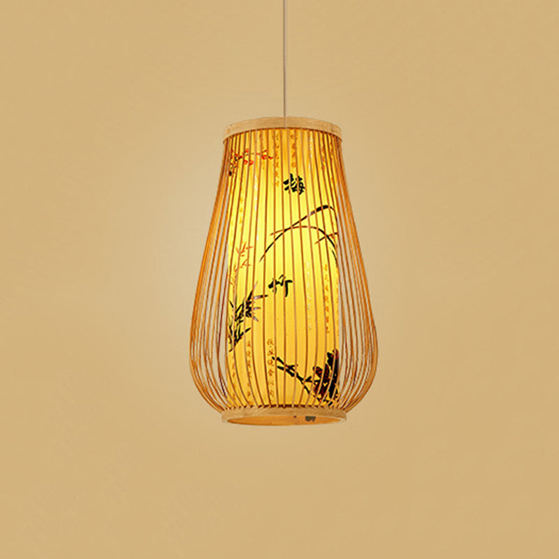 Bamboo Asia Assiciare il soffitto Light Vase 1 Light Light Pendant Light for Tea Room