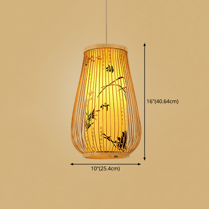 Bamboo Asia Assiciare il soffitto Light Vase 1 Light Light Pendant Light for Tea Room