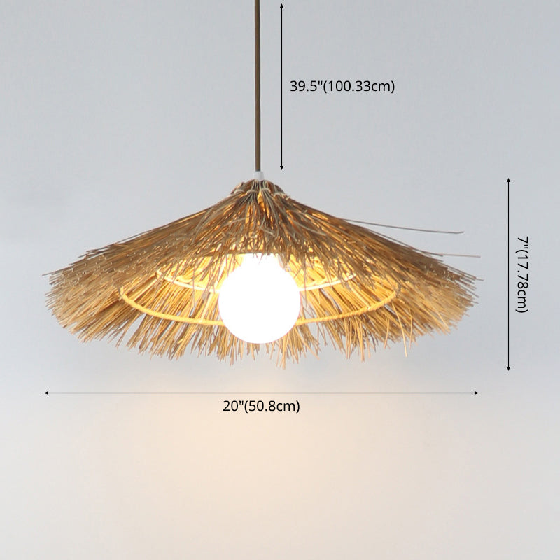 Rattan asia kit lampada sospesa kit ciondolo di illuminazione a 1 luce giù per camera da letto