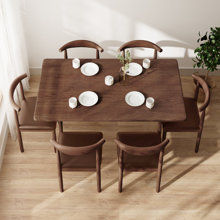 Modern Solid Wood Standard Dining Set Rectangle Shape Kitchen Dining Set with 4 Legs Table