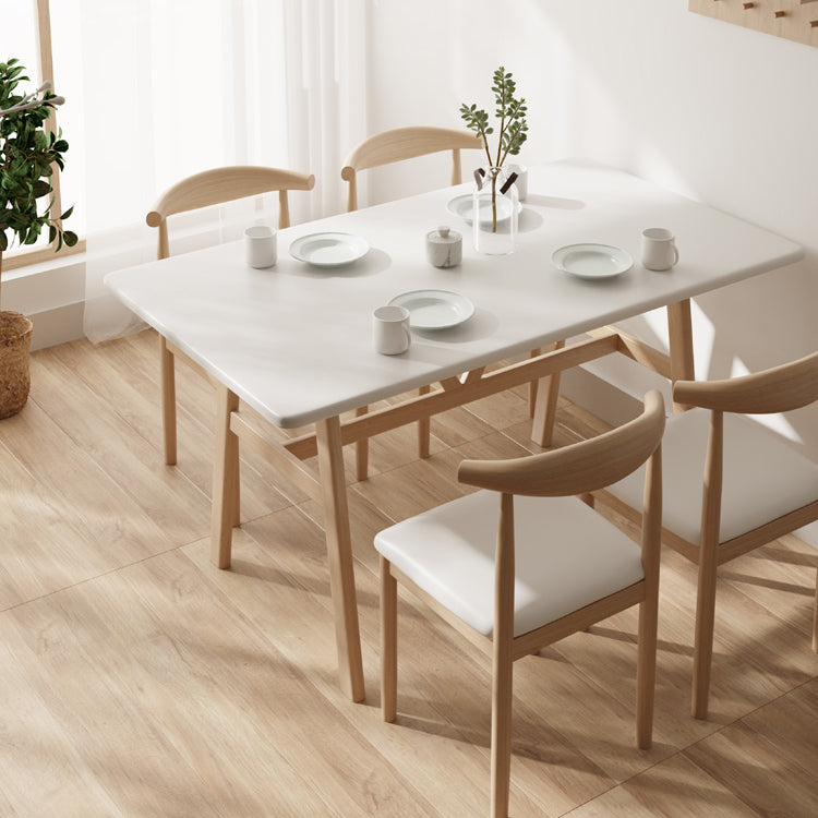 Set da sala da pranzo standard moderno in legno solido set da pranzo cucina a forma di rettangolo con 4 gambe