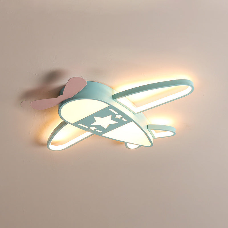 Propeller Piano Bambino Camera LED Flush Montaggio Lampada Acrilico Superficie Soffitto Luce