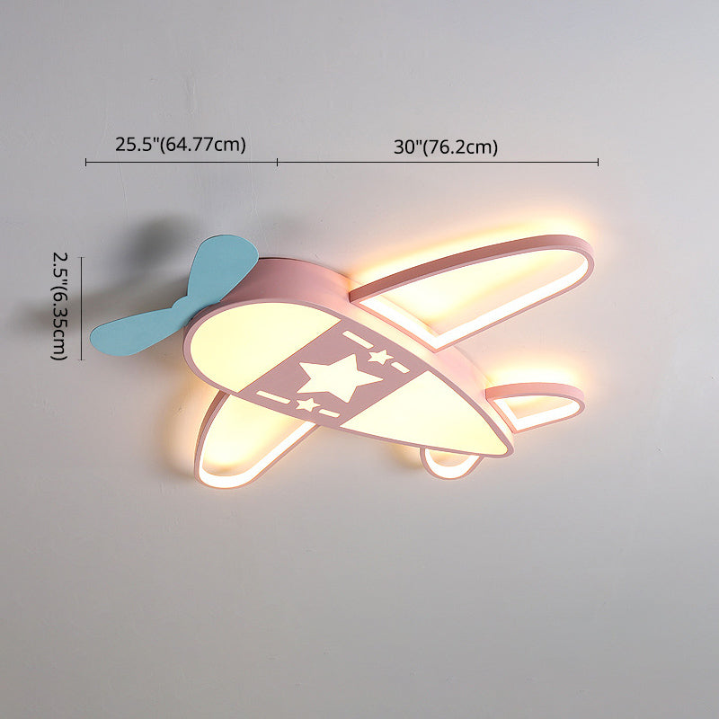 Propeller Piano Bambino Camera LED Flush Montaggio Lampada Acrilico Superficie Soffitto Luce