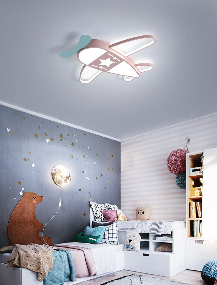 Propeller Piano Bambino Camera LED Flush Montaggio Lampada Acrilico Superficie Soffitto Luce