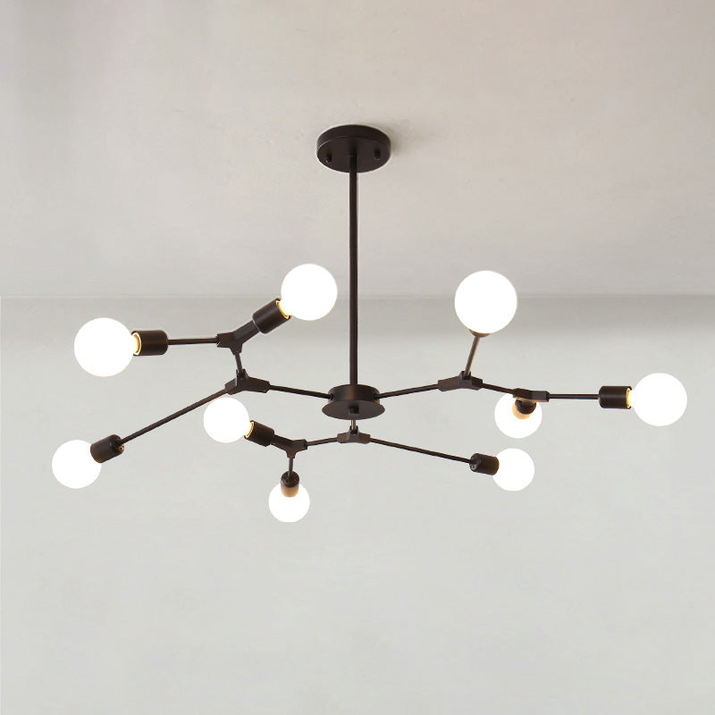 Industrial Multi Light Chandelier Adjustable Metal Hanging Light for Living Room