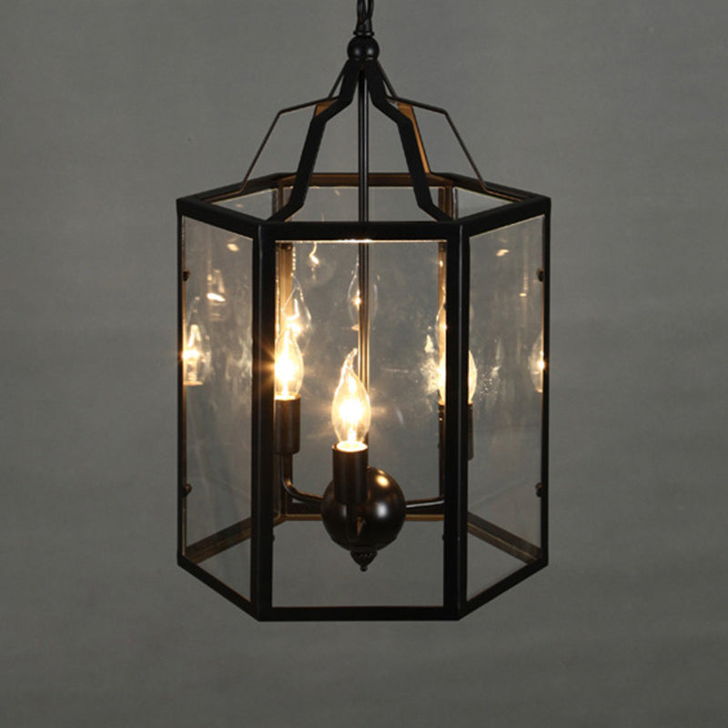 Candle Ceiling Hanging Light Fixture with Glass Shade for Dining Room Living Room