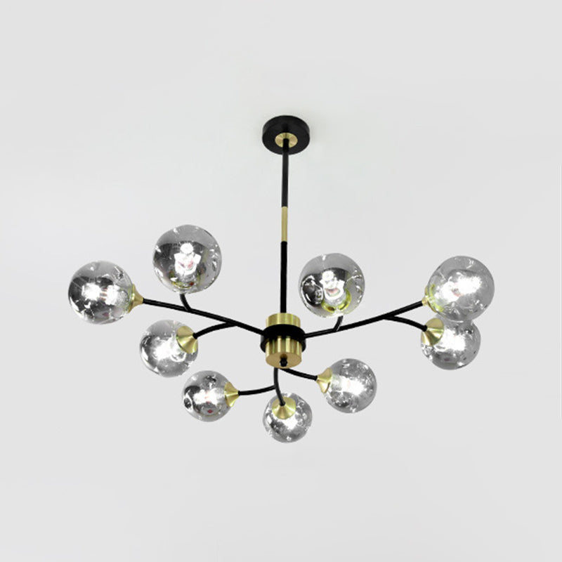 Industrial Multi Lights Chandeliers Pendant Lights with Glass Shade for Sitting Room