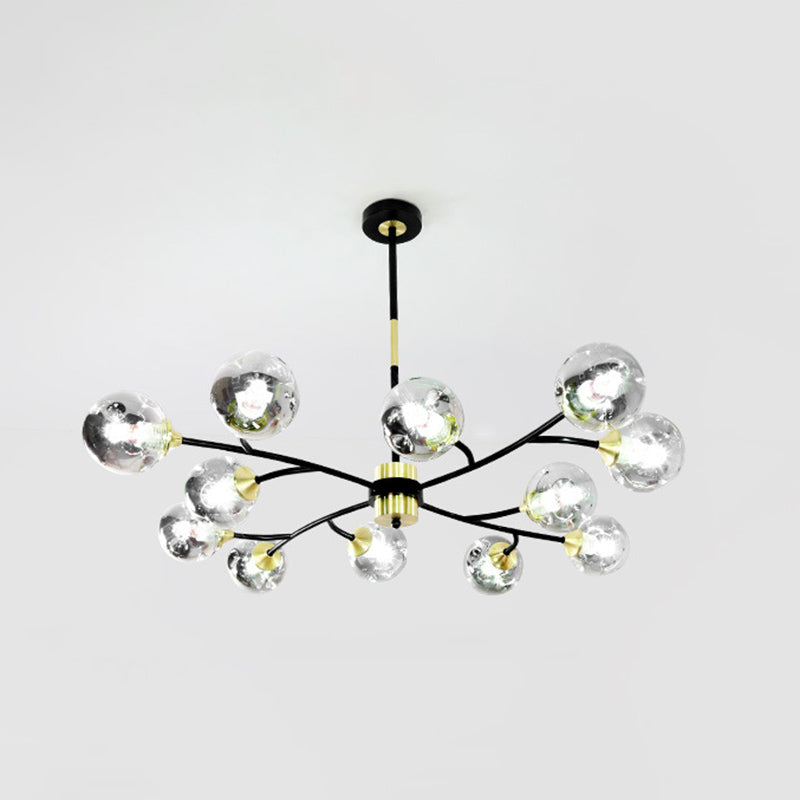 Industrial Multi Lights Chandeliers Pendant Lights with Glass Shade for Sitting Room