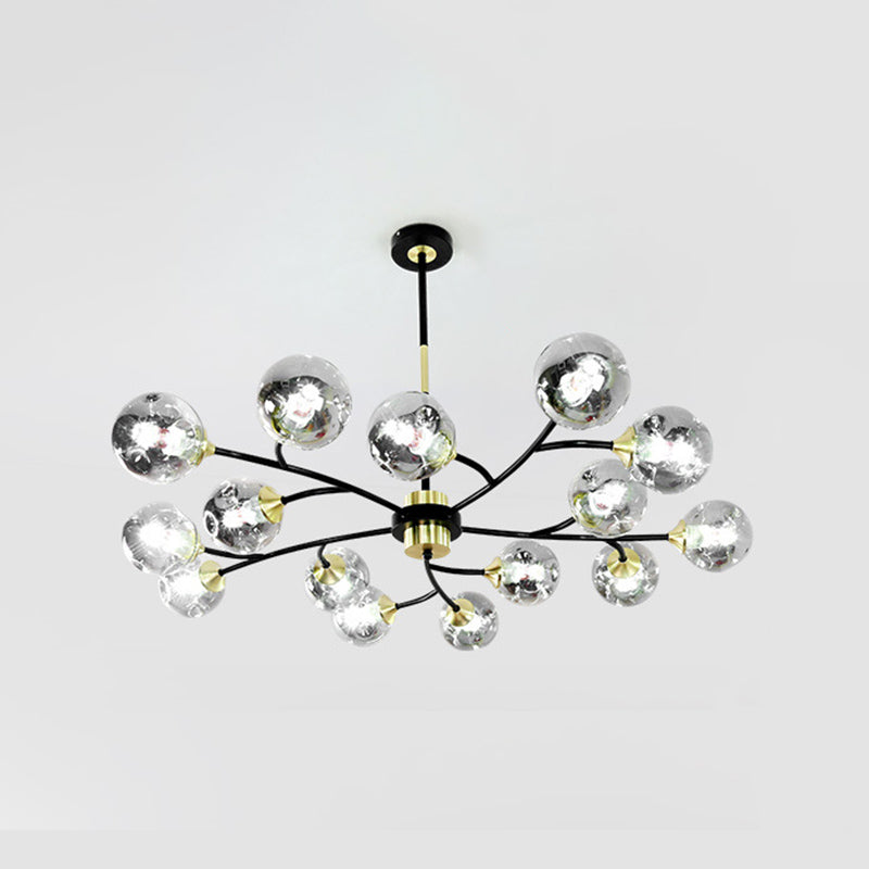 Industrial Multi Lights Chandeliers Pendant Lights with Glass Shade for Sitting Room