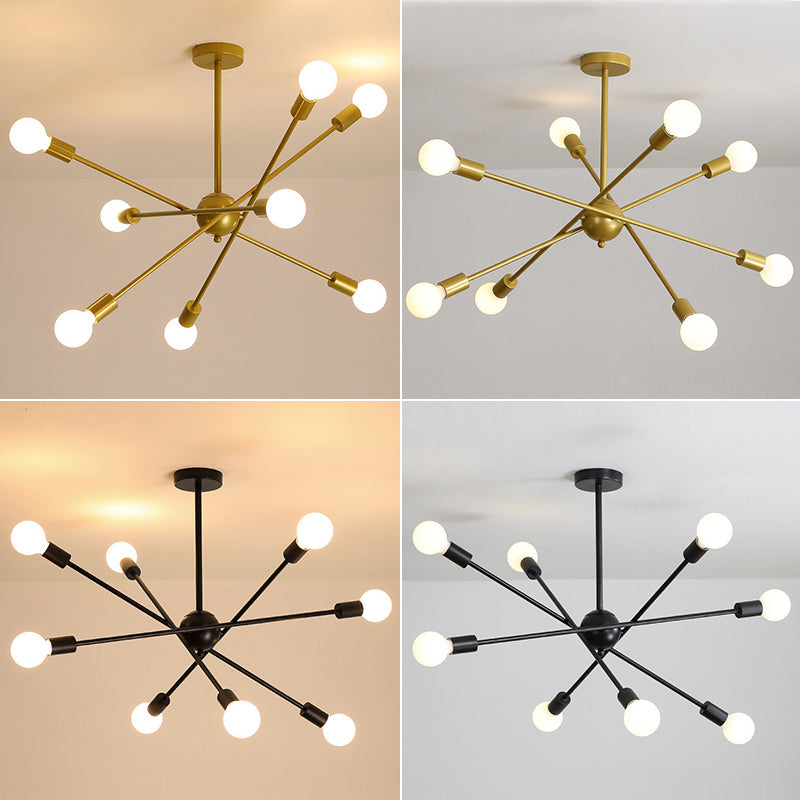 Sputnik Dining Room Pendant Light Industrial Multi Light Metal Hanging Lamp