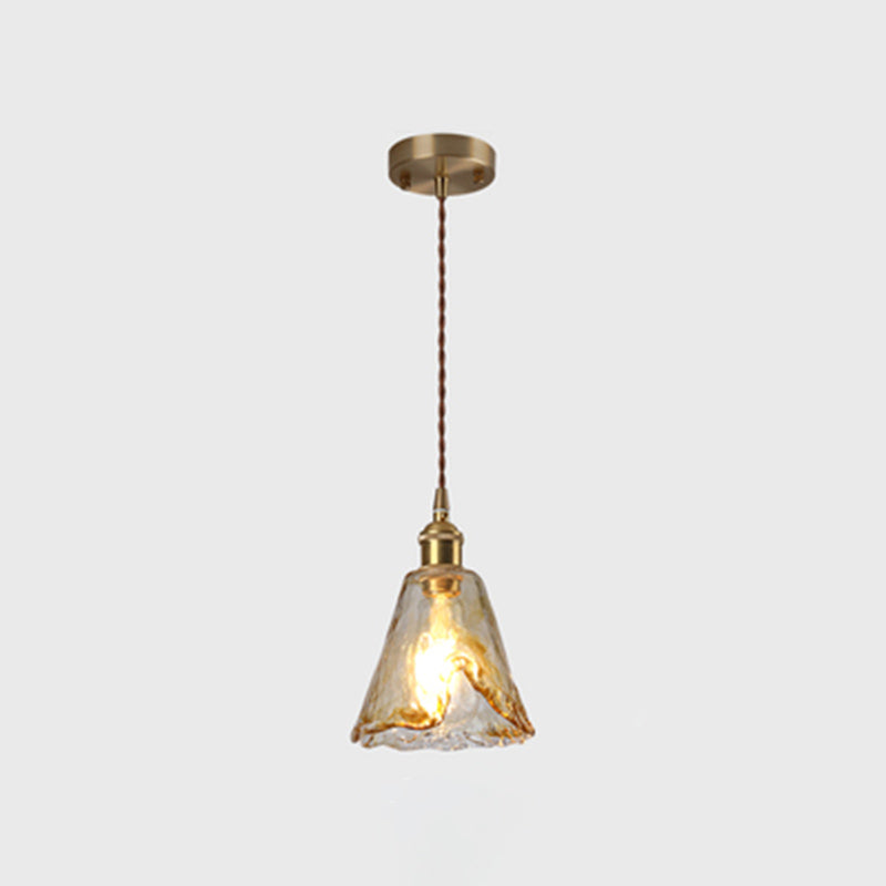 Industrial Suspension Lamp 1-Light Restaurant Pendant Light Fixture with Glass Shade