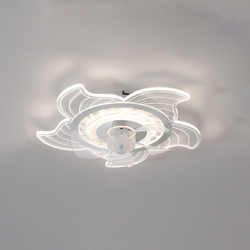 Éclairage de ventilateur de plafond ultrathin blanc simplicité LED acrylique semi-fluste Mount Lumière pour chambre à coucher