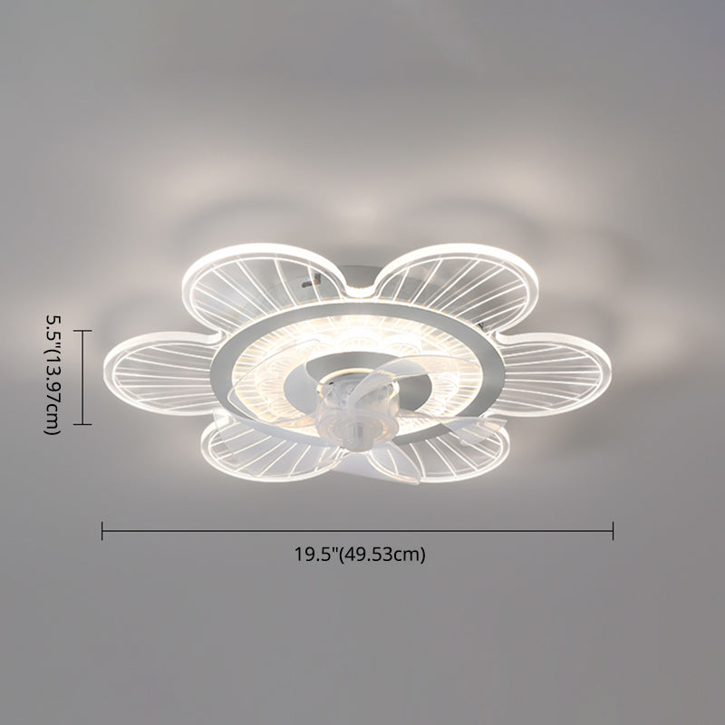 Éclairage de ventilateur de plafond ultrathin blanc simplicité LED acrylique semi-fluste Mount Lumière pour chambre à coucher