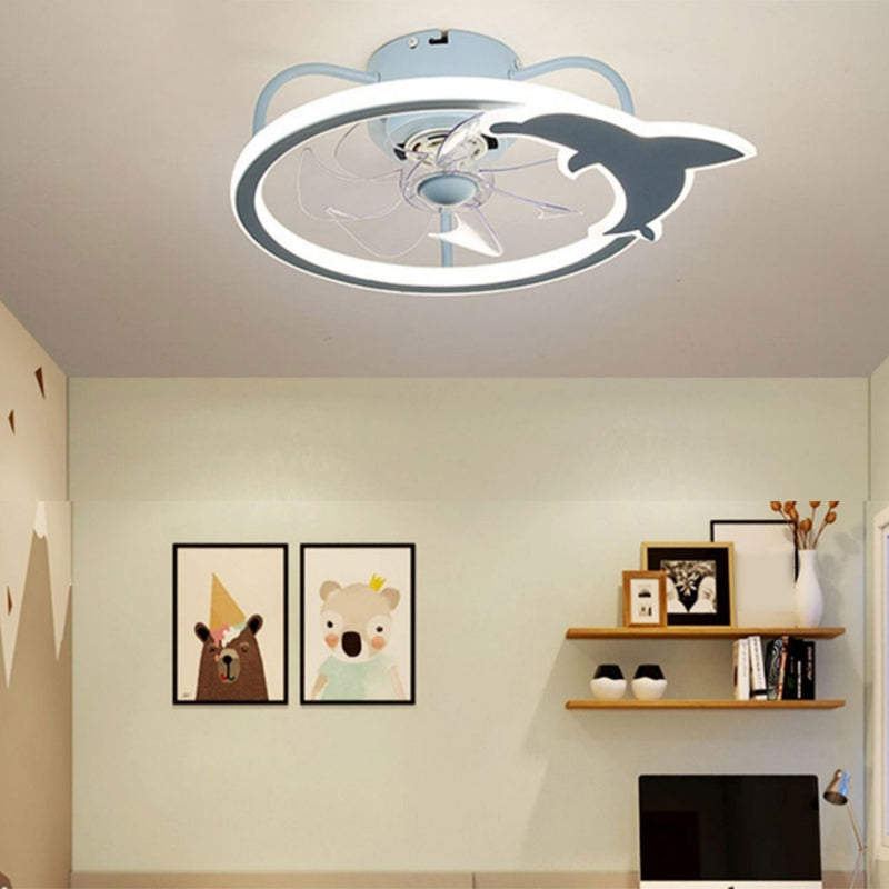 Dolphin Plafond ventilateur luminaire dessin animé en acrylique LED LED Light Light