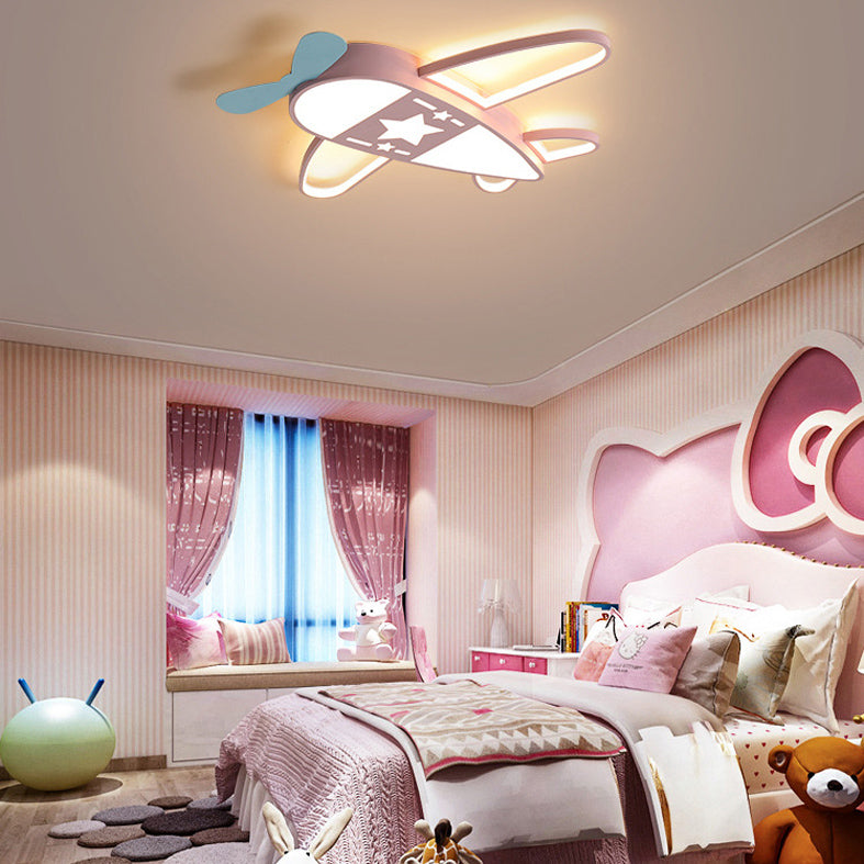 Propeller Piano Bambino Camera LED Flush Montaggio Lampada Acrilico Superficie Soffitto Luce