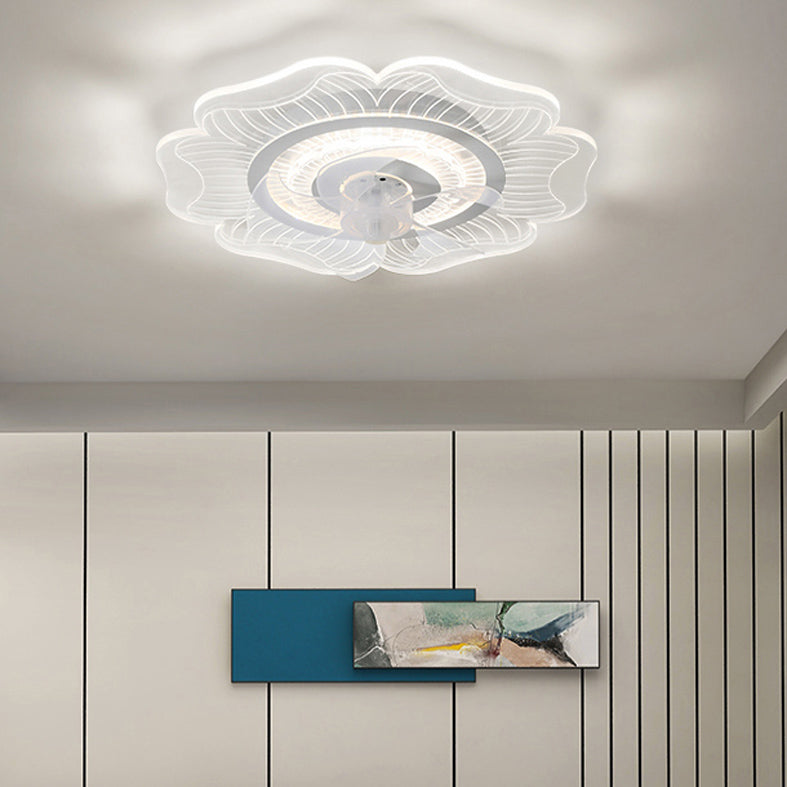 Éclairage de ventilateur de plafond ultrathin blanc simplicité LED acrylique semi-fluste Mount Lumière pour chambre à coucher