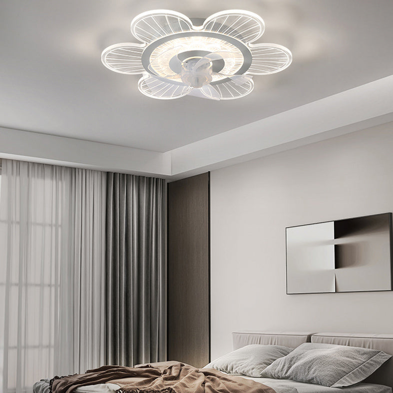 Éclairage de ventilateur de plafond ultrathin blanc simplicité LED acrylique semi-fluste Mount Lumière pour chambre à coucher