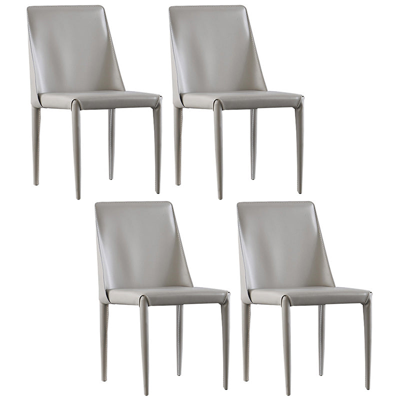 Scandinavian Style Metal Dining Side Chairs Dining Room Solid Back Side Chair