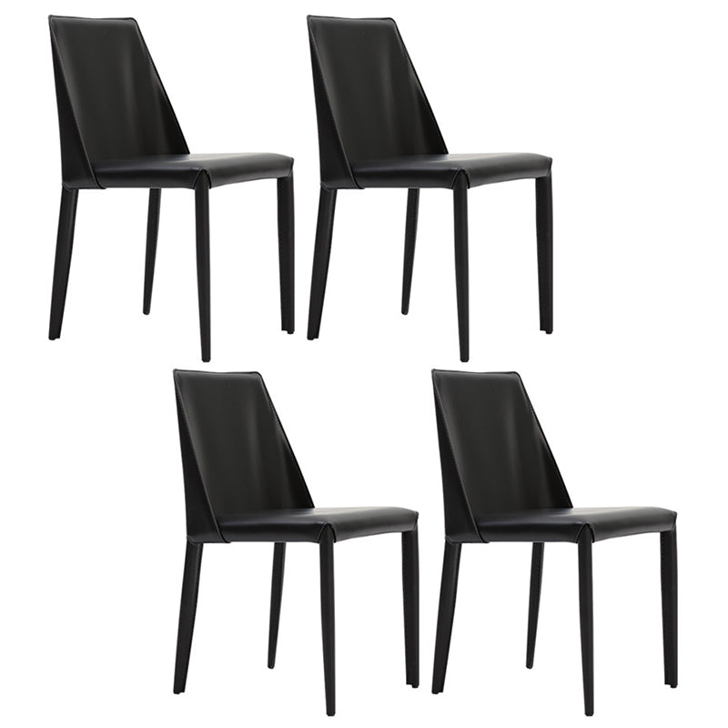 Scandinavian Style Metal Dining Side Chairs Dining Room Solid Back Side Chair