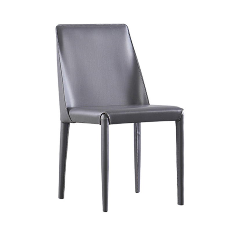 Scandinavian Style Metal Dining Side Chairs Dining Room Solid Back Side Chair