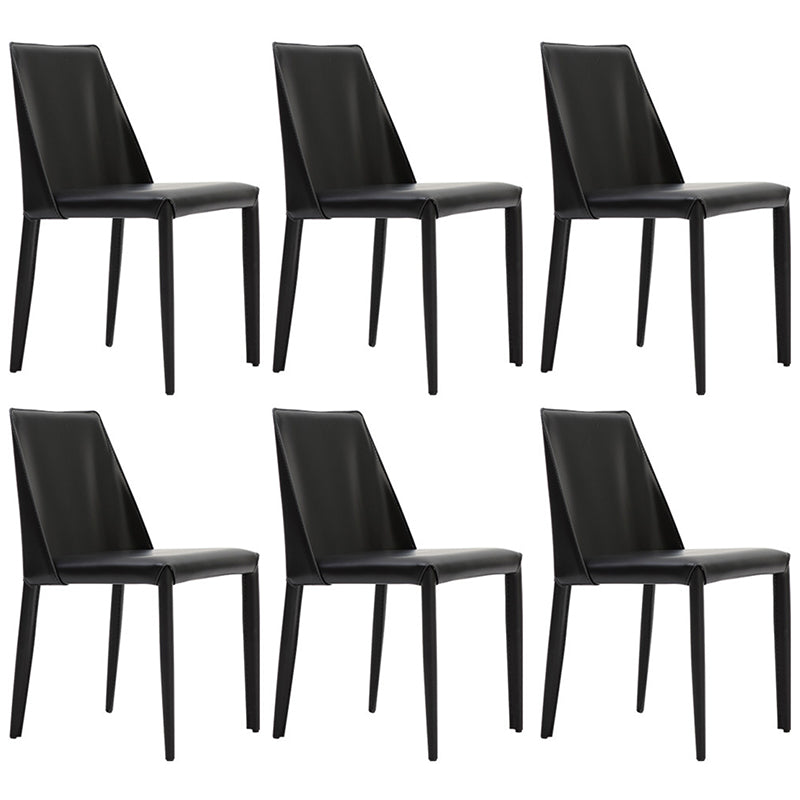 Scandinavian Style Metal Dining Side Chairs Dining Room Solid Back Side Chair